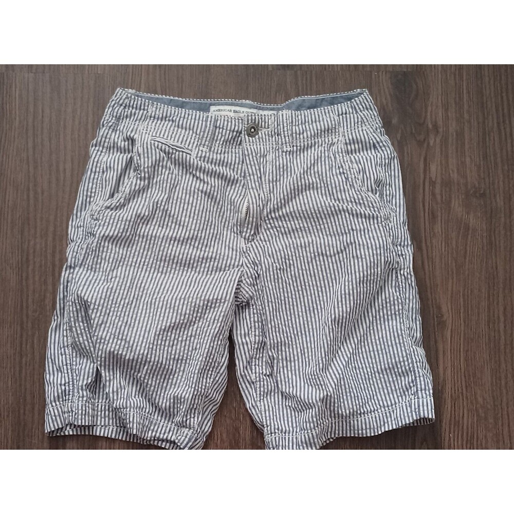 American Eagle Outfitters Classic Length Shorts Mens Size 28 Blue White Plisse